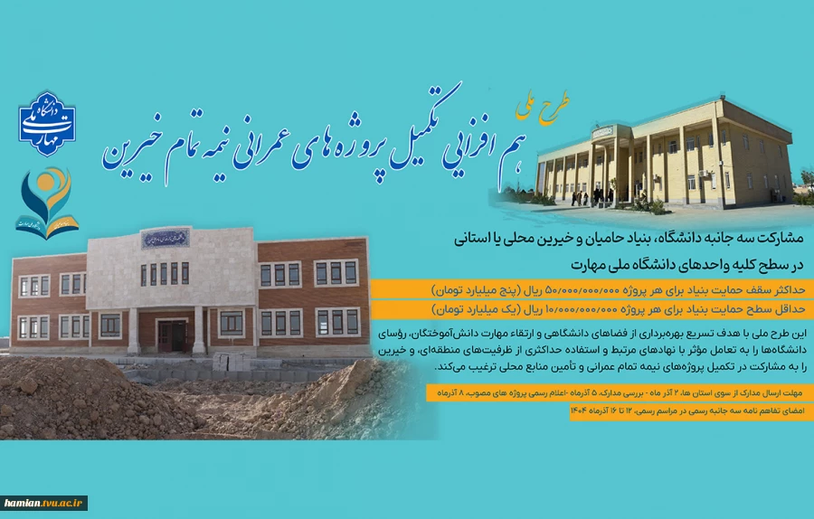 هم افزایی تکمیل پروژه های نیمه تمام خیرین 2